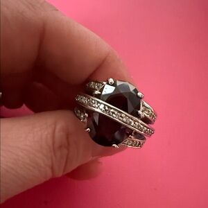 Elegant Faux Garnet Cocktail Ring